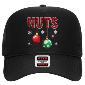 Chest Nuts Matching Chestnuts Funny Christmas Couples Nuts High Crown Mesh Back Trucker Hat