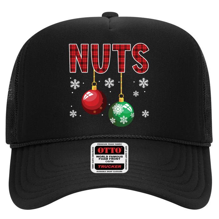 Chest Nuts Matching Chestnuts Funny Christmas Couples Nuts High Crown Mesh Back Trucker Hat