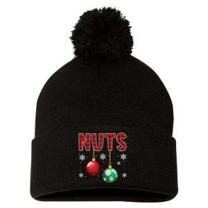 Chest Nuts Matching Chestnuts Funny Christmas Couples Nuts Pom Pom 12in Knit Beanie