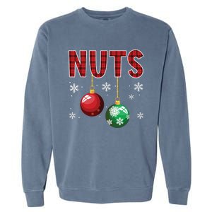 Chest Nuts Matching Chestnuts Funny Christmas Couples Nuts Garment-Dyed Sweatshirt