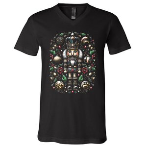 Christmas Nutcracker Merry Christmas Xmas Morning Holiday V-Neck T-Shirt