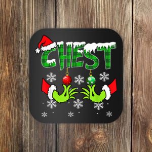 Chest Nuts Matching Chestnuts Christmas Snow Couples Coaster