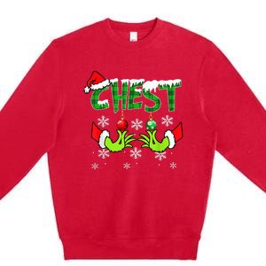 Chest Nuts Matching Chestnuts Christmas Snow Couples Premium Crewneck Sweatshirt