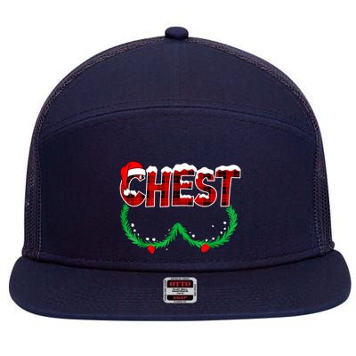 Chest Nuts Matching Chestnuts Funny Christmas Couples Chest 7 Panel Mesh Trucker Snapback Hat