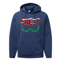 Chest Nuts Matching Chestnuts Funny Christmas Couples Chest Performance Fleece Hoodie