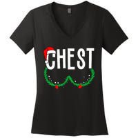 Chest Nuts Matching Chestnuts Christmas Couples Chest Women's V-Neck T-Shirt