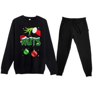 Chest Nuts Matching Chestnuts Christmas Couples Nuts  Premium Crewneck Sweatsuit Set