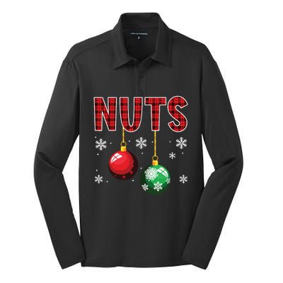 Chest Nuts Matching Chestnuts Funny Christmas Couples Nuts Silk Touch Performance Long Sleeve Polo