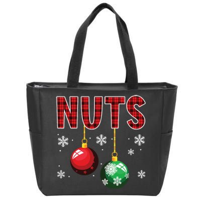 Chest Nuts Matching Chestnuts Funny Christmas Couples Nuts Zip Tote Bag