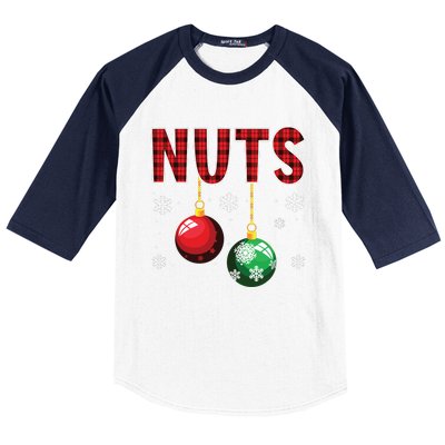 Chest Nuts Matching Chestnuts Funny Christmas Couples Nuts Baseball Sleeve Shirt