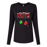 Chest Nuts Matching Chestnuts Christmas Couples Nuts Womens Cotton Relaxed Long Sleeve T-Shirt