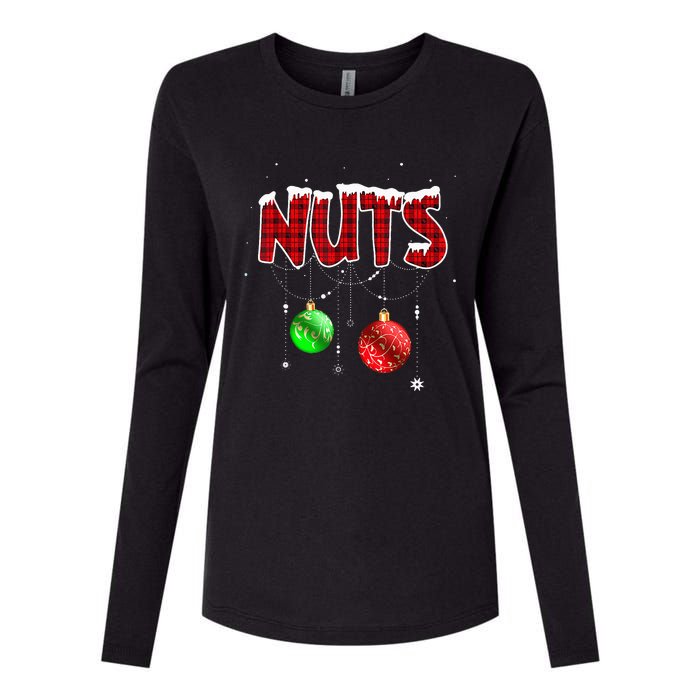 Chest Nuts Matching Chestnuts Christmas Couples Nuts Womens Cotton Relaxed Long Sleeve T-Shirt