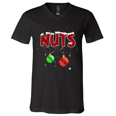 Chest Nuts Matching Chestnuts Christmas Couples Nuts V-Neck T-Shirt