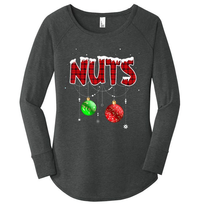 Chest Nuts Matching Chestnuts Christmas Couples Nuts Women's Perfect Tri Tunic Long Sleeve Shirt