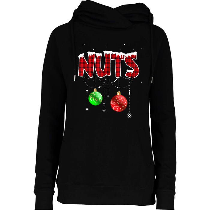 Chest Nuts Matching Chestnuts Christmas Couples Nuts Womens Funnel Neck Pullover Hood