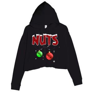 Chest Nuts Matching Chestnuts Christmas Couples Nuts Crop Fleece Hoodie