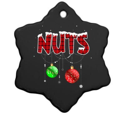 Chest Nuts Matching Chestnuts Christmas Couples Nuts Ceramic Star Ornament