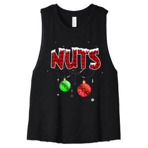 Chest Nuts Matching Chestnuts Christmas Couples Nuts Women's Racerback Cropped Tank