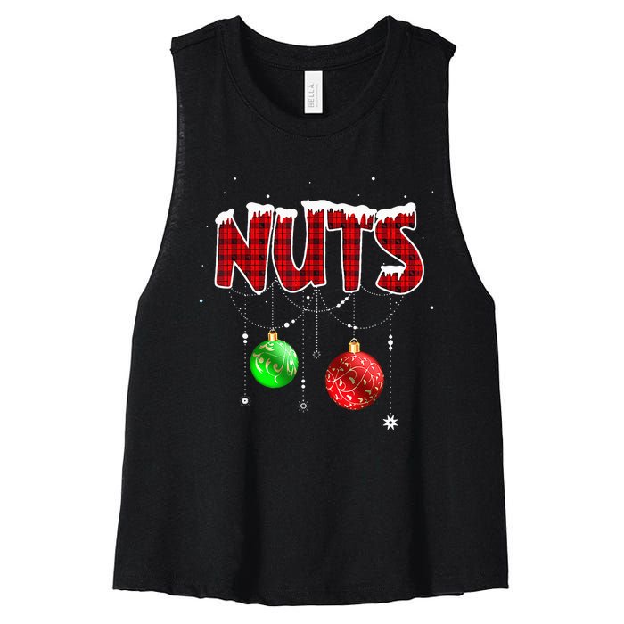 Chest Nuts Matching Chestnuts Christmas Couples Nuts Women's Racerback Cropped Tank