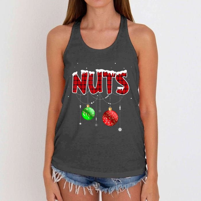 Chest Nuts Matching Chestnuts Christmas Couples Nuts Women's Knotted Racerback Tank