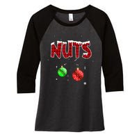 Chest Nuts Matching Chestnuts Christmas Couples Nuts Women's Tri-Blend 3/4-Sleeve Raglan Shirt