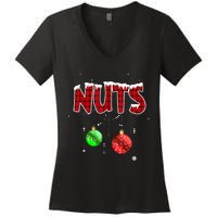 Chest Nuts Matching Chestnuts Christmas Couples Nuts Women's V-Neck T-Shirt