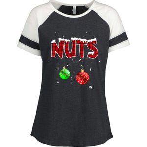 Chest Nuts Matching Chestnuts Christmas Couples Nuts Enza Ladies Jersey Colorblock Tee