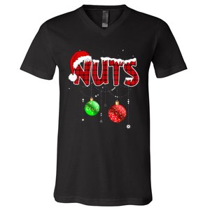 Chest Nuts Matching Chestnuts Christmas Couples Nuts V-Neck T-Shirt