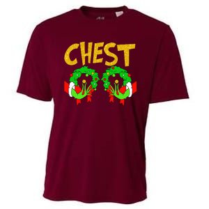 Chest Nuts Matching Chestnuts Funny Christmas Couples Chest Cooling Performance Crew T-Shirt