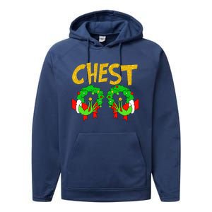 Chest Nuts Matching Chestnuts Funny Christmas Couples Chest Performance Fleece Hoodie