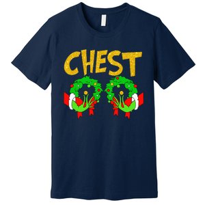 Chest Nuts Matching Chestnuts Funny Christmas Couples Chest Premium T-Shirt