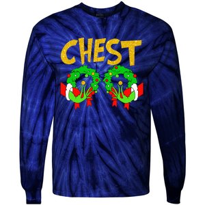 Chest Nuts Matching Chestnuts Funny Christmas Couples Chest Tie-Dye Long Sleeve Shirt