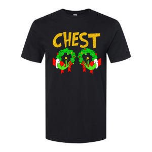 Chest Nuts Matching Chestnuts Funny Christmas Couples Chest Softstyle CVC T-Shirt