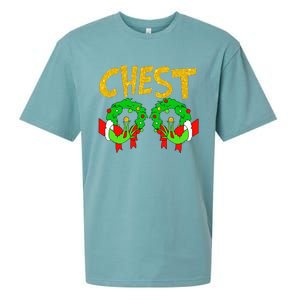 Chest Nuts Matching Chestnuts Funny Christmas Couples Chest Sueded Cloud Jersey T-Shirt