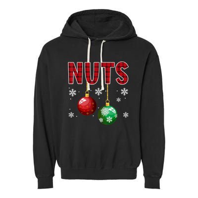 Chest Nuts Matching Chestnuts Funny Christmas Couples Nuts Garment-Dyed Fleece Hoodie