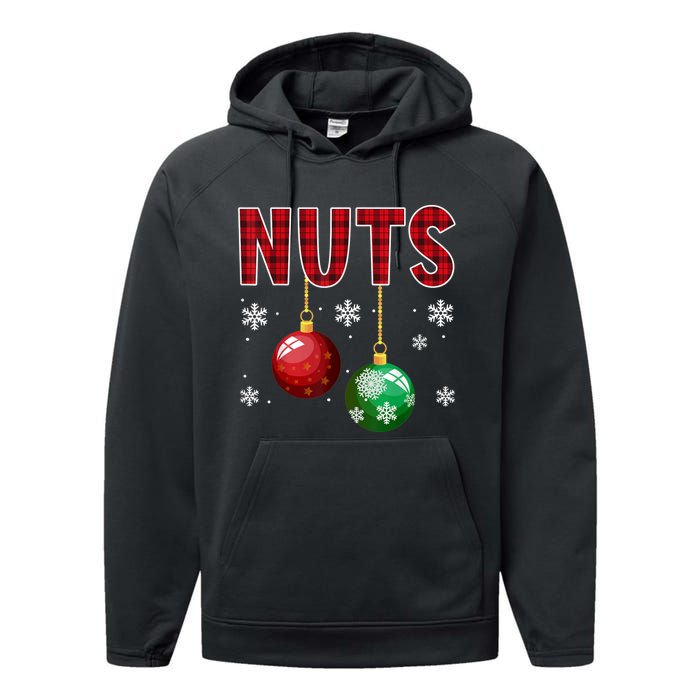 Chest Nuts Matching Chestnuts Funny Christmas Couples Nuts Performance Fleece Hoodie