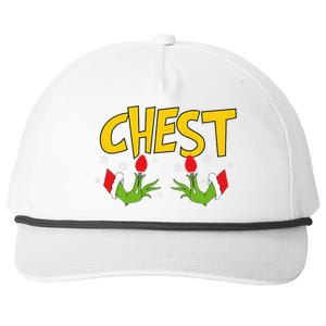 Chest Nuts Matching Chestnuts Funny Christmas Couples Chest Snapback Five-Panel Rope Hat