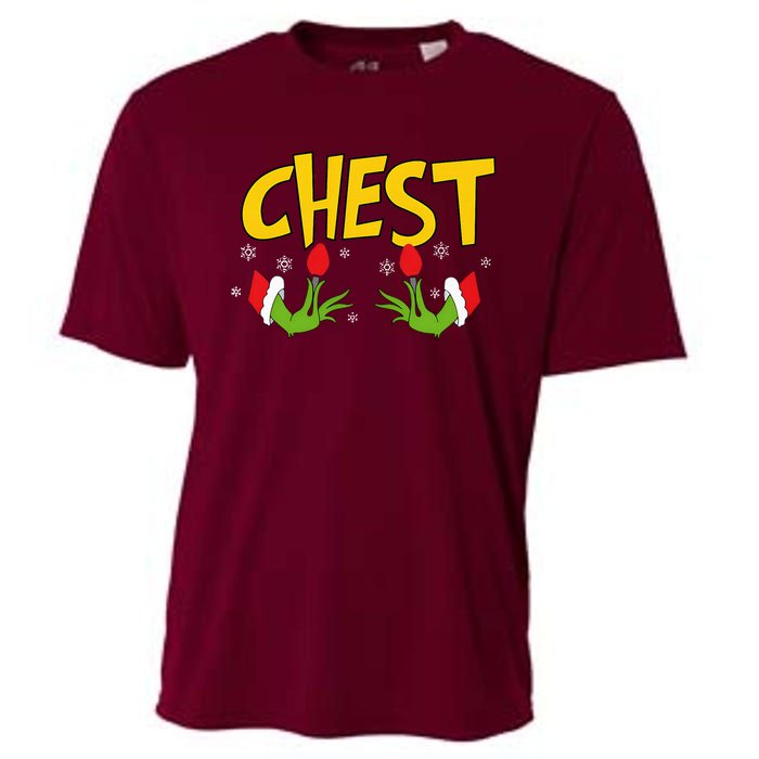 Chest Nuts Matching Chestnuts Funny Christmas Couples Chest Cooling Performance Crew T-Shirt