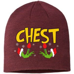 Chest Nuts Matching Chestnuts Funny Christmas Couples Chest Sustainable Beanie