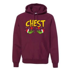 Chest Nuts Matching Chestnuts Funny Christmas Couples Chest Premium Hoodie