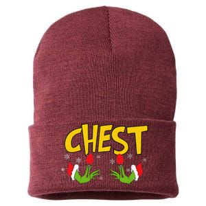 Chest Nuts Matching Chestnuts Funny Christmas Couples Chest Sustainable Knit Beanie