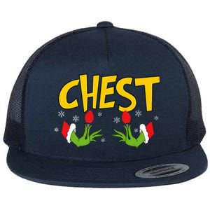 Chest Nuts Matching Chestnuts Funny Christmas Couples Chest Flat Bill Trucker Hat