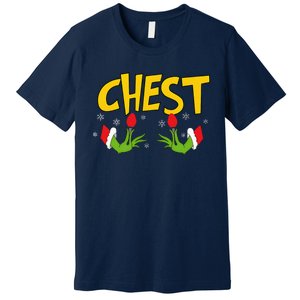 Chest Nuts Matching Chestnuts Funny Christmas Couples Chest Premium T-Shirt