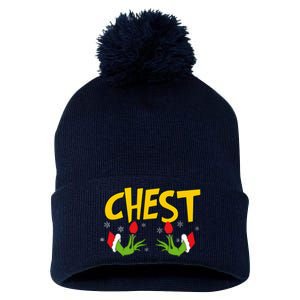 Chest Nuts Matching Chestnuts Funny Christmas Couples Chest Pom Pom 12in Knit Beanie