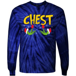 Chest Nuts Matching Chestnuts Funny Christmas Couples Chest Tie-Dye Long Sleeve Shirt