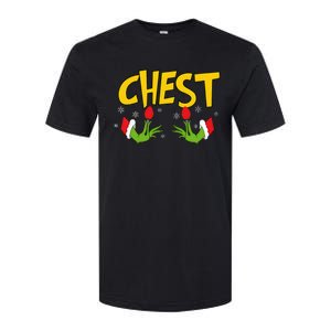 Chest Nuts Matching Chestnuts Funny Christmas Couples Chest Softstyle CVC T-Shirt