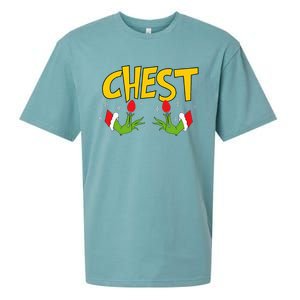 Chest Nuts Matching Chestnuts Funny Christmas Couples Chest Sueded Cloud Jersey T-Shirt