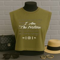 Colion Noir Merch I Am The Militia Garment-Dyed Women's Muscle Tee