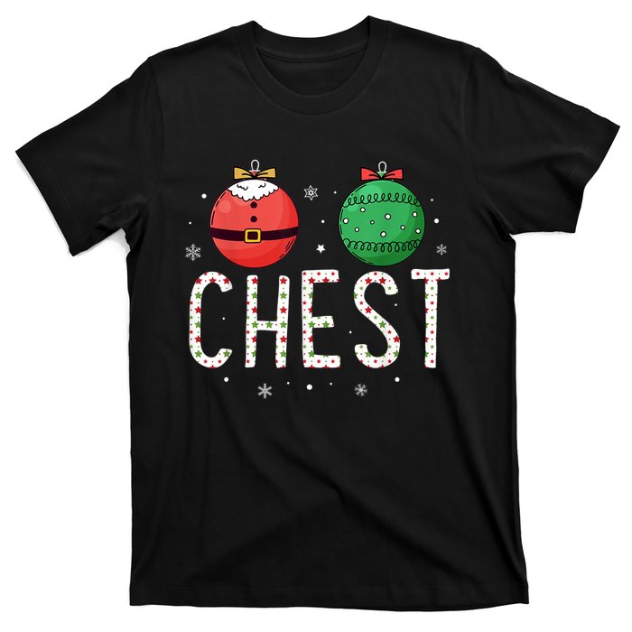 Chest Nuts Matching Funny Christmas Couples Chestnuts Chest T-Shirt