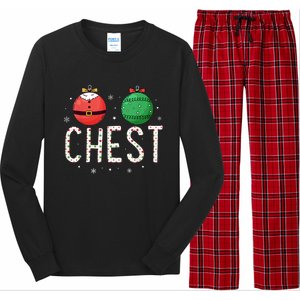 Chest Nuts Matching Funny Christmas Couples Chestnuts Chest Long Sleeve Pajama Set